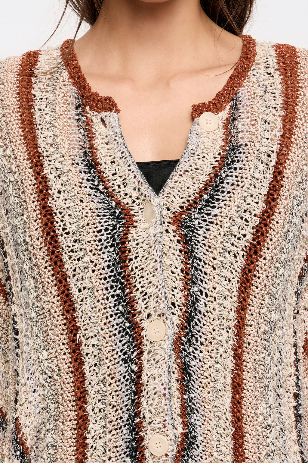 Sand striped cardigan