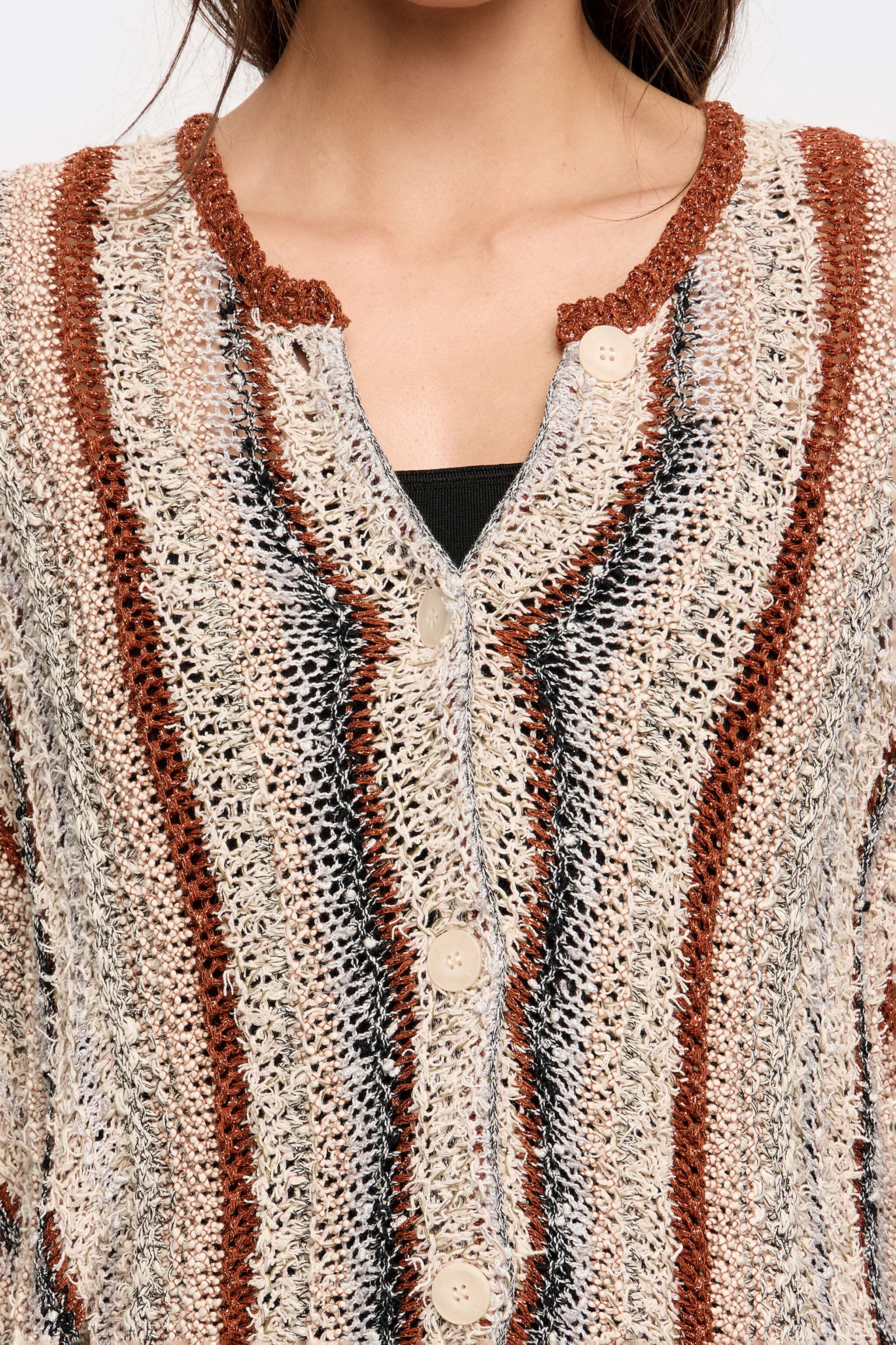 Sand striped cardigan