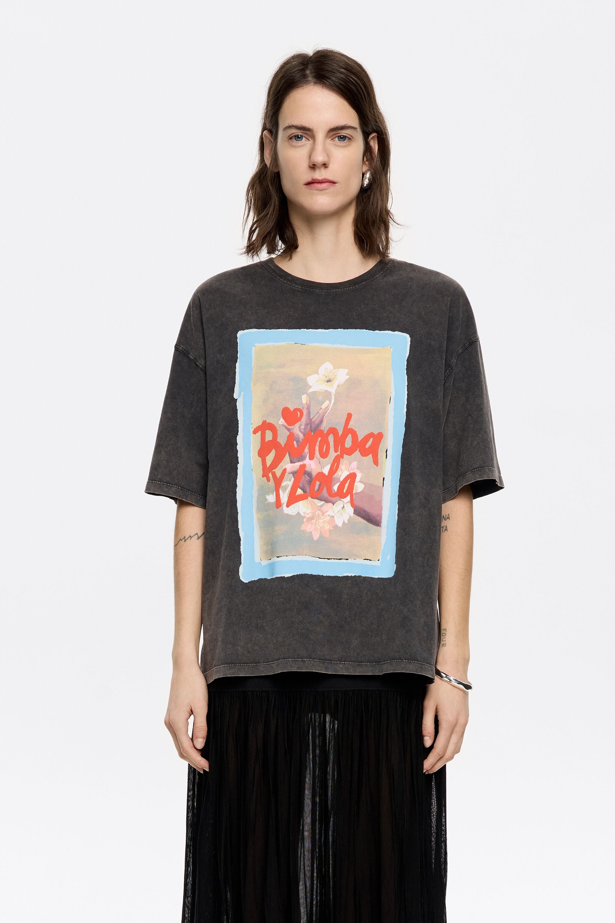 Oversize black logo T-shirt