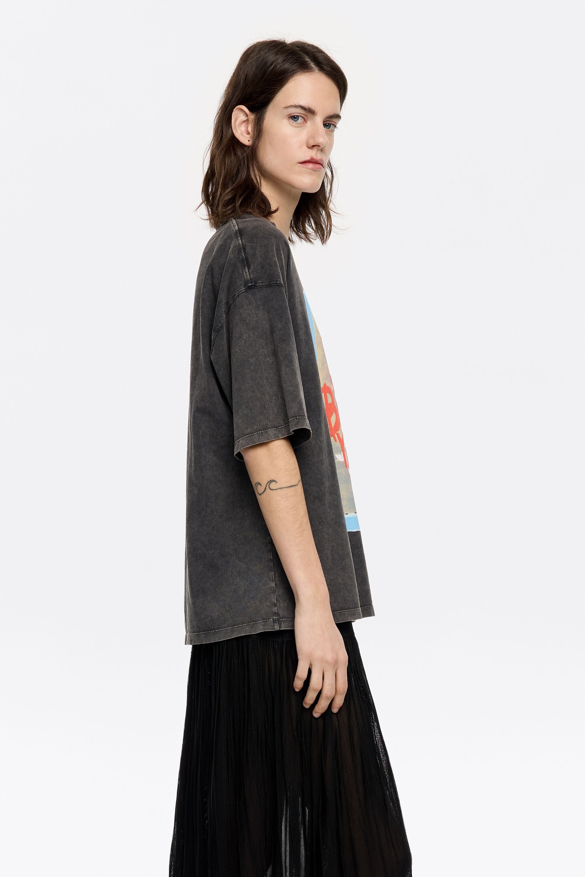 Oversize black logo T-shirt