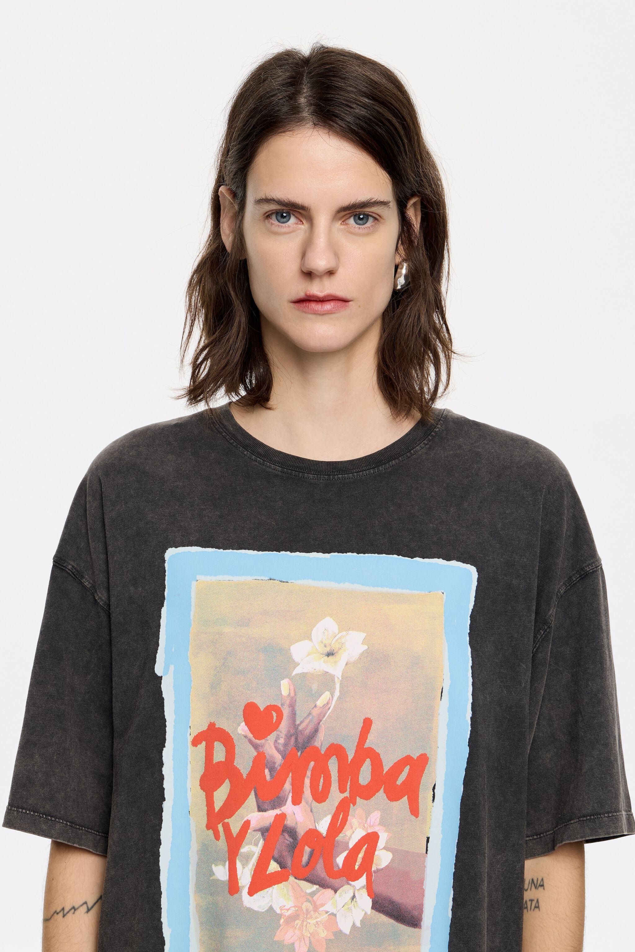 Oversize black logo T-shirt