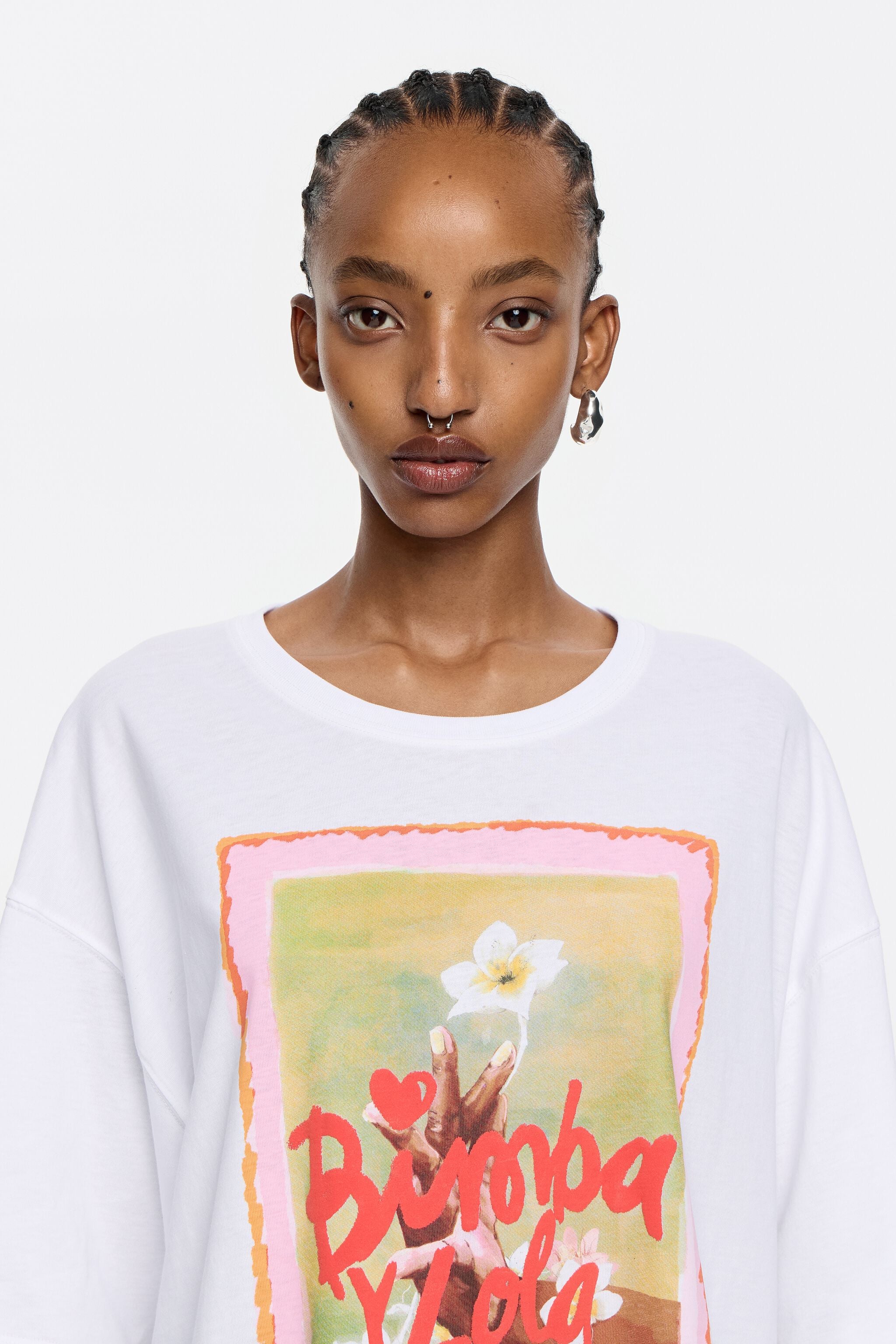 White oversize logo T-shirt