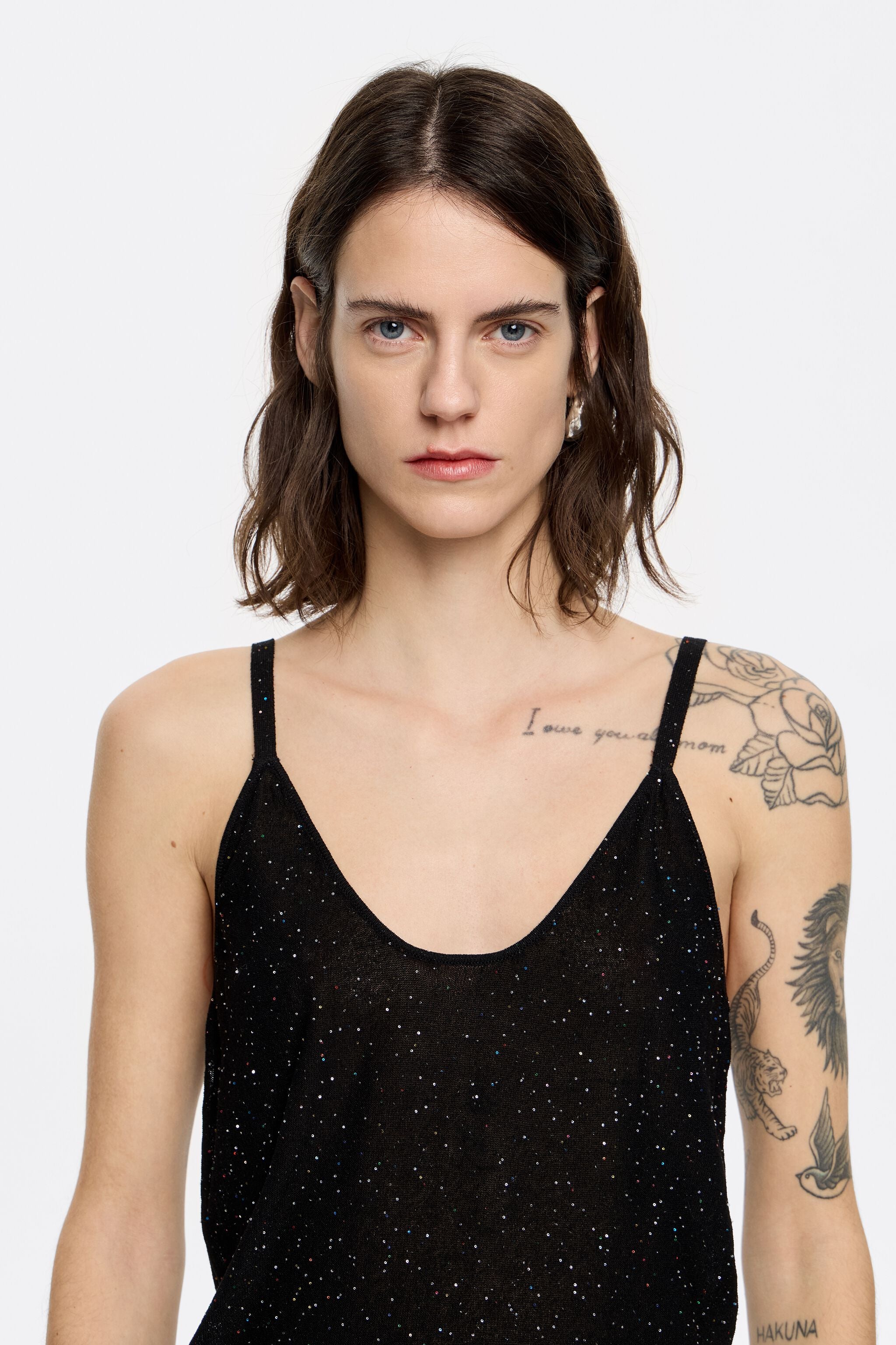 Black knit top