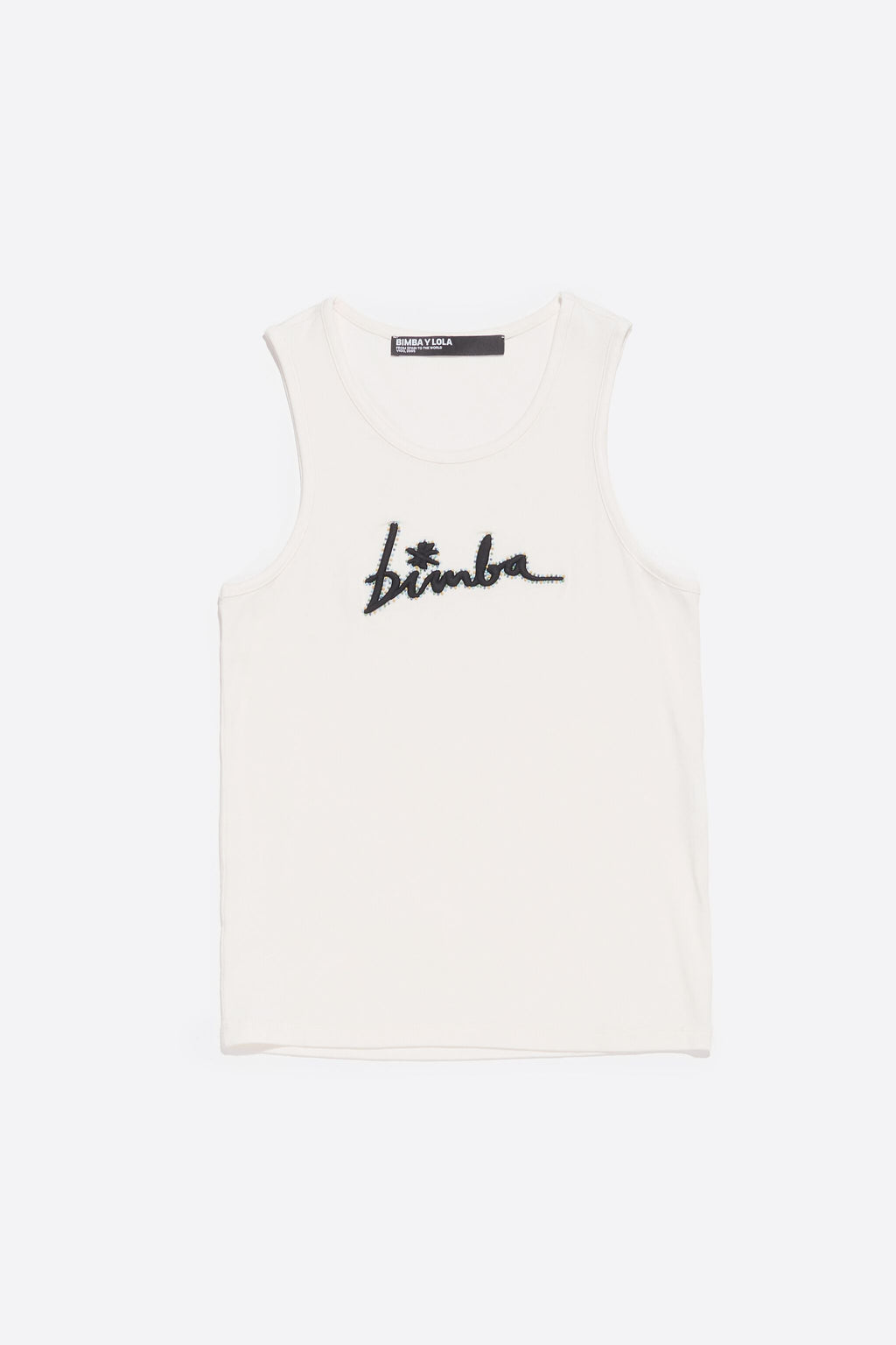 Ivory logo T-shirt with beads