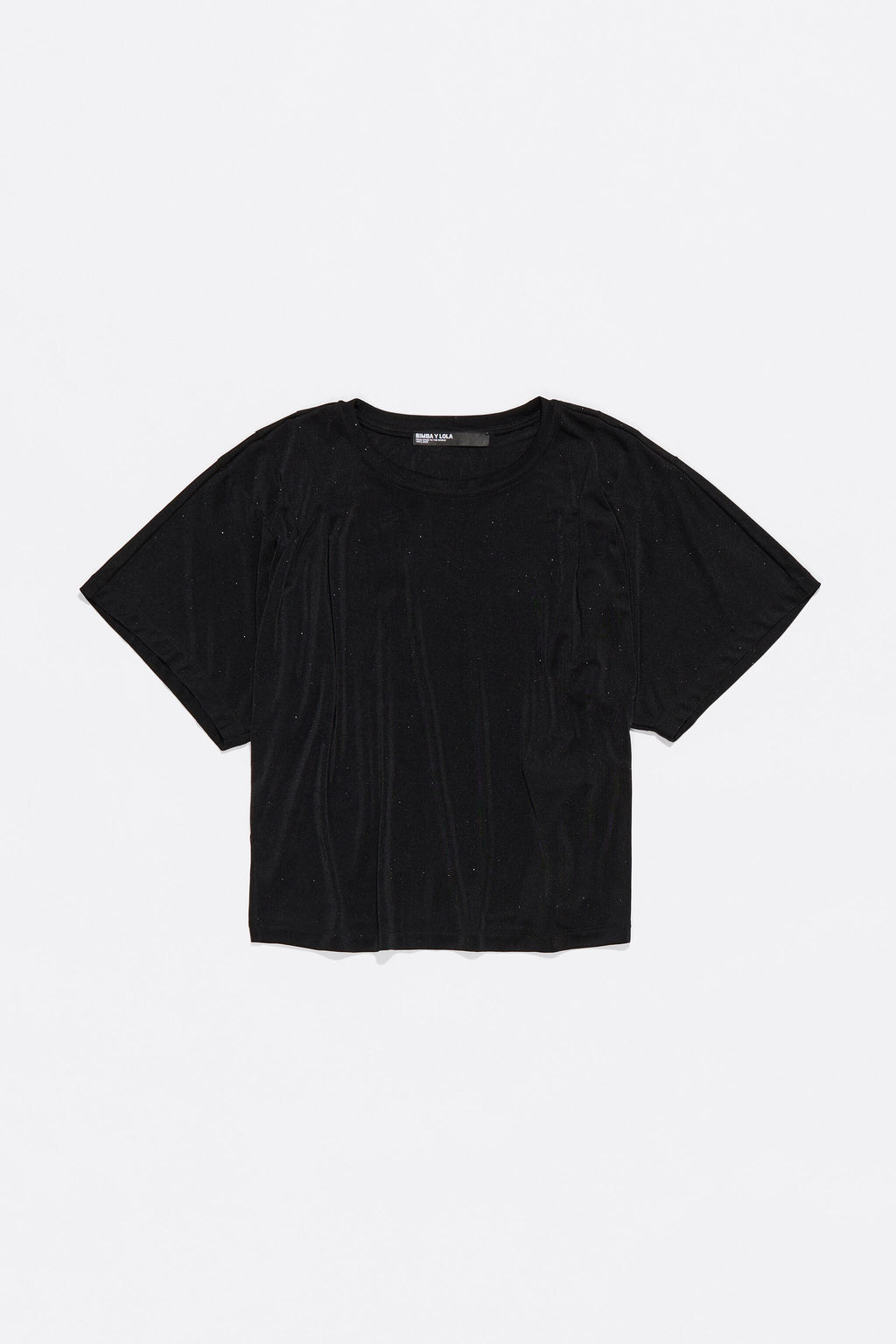 Black fluid boxy T-shirt