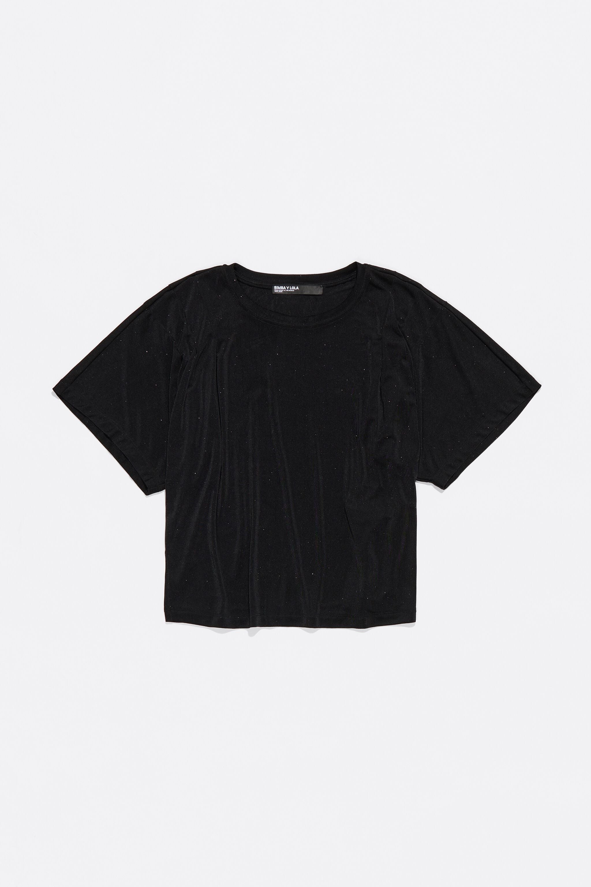 Black fluid boxy T-shirt
