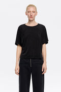 Black fluid boxy T-shirt