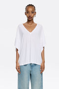 White viscose straight T-shirt
