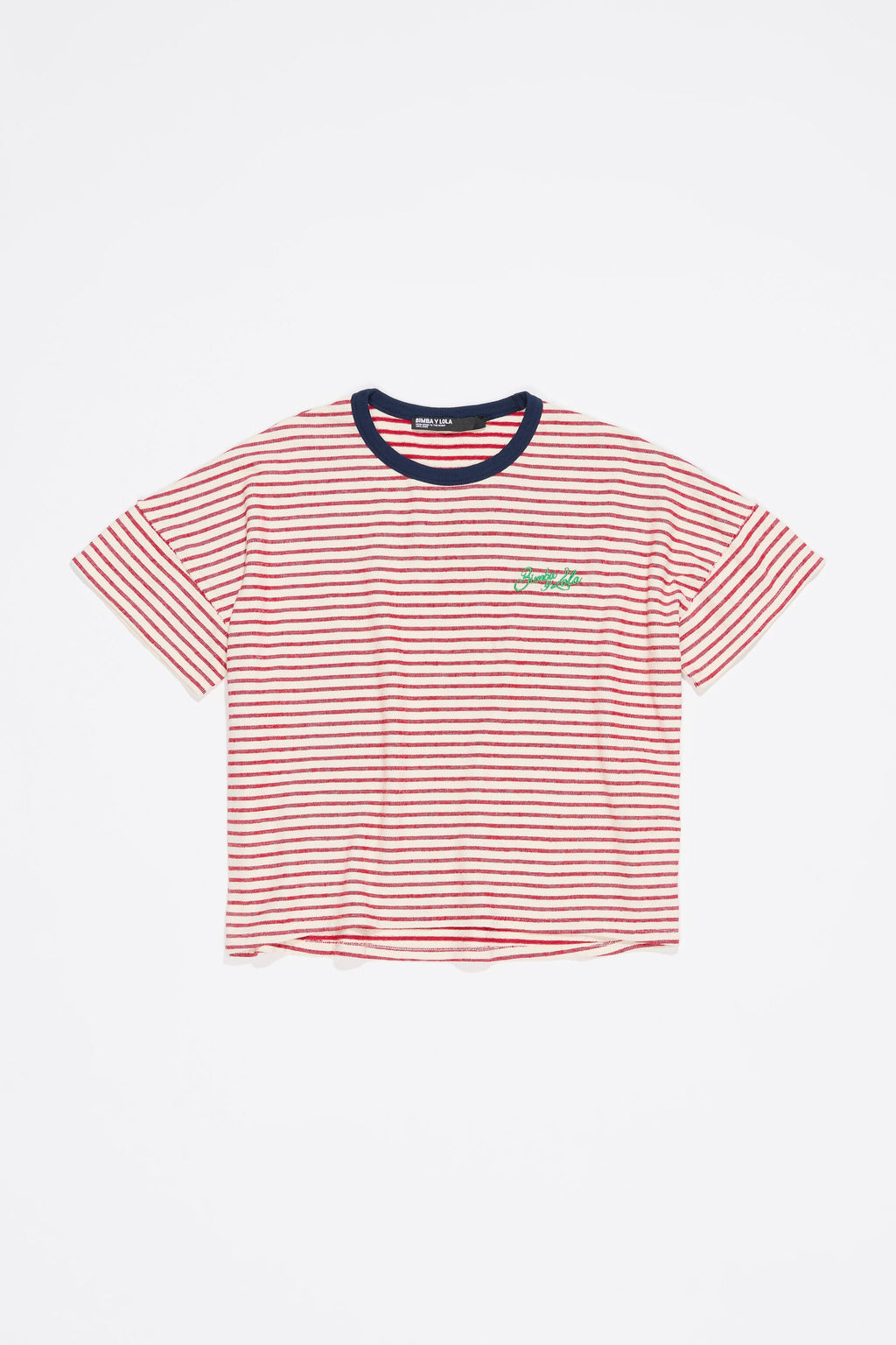 Red striped cotton boxy T-shirt