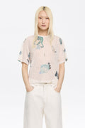 Ivory Chameleon devoré boxy T-shirt