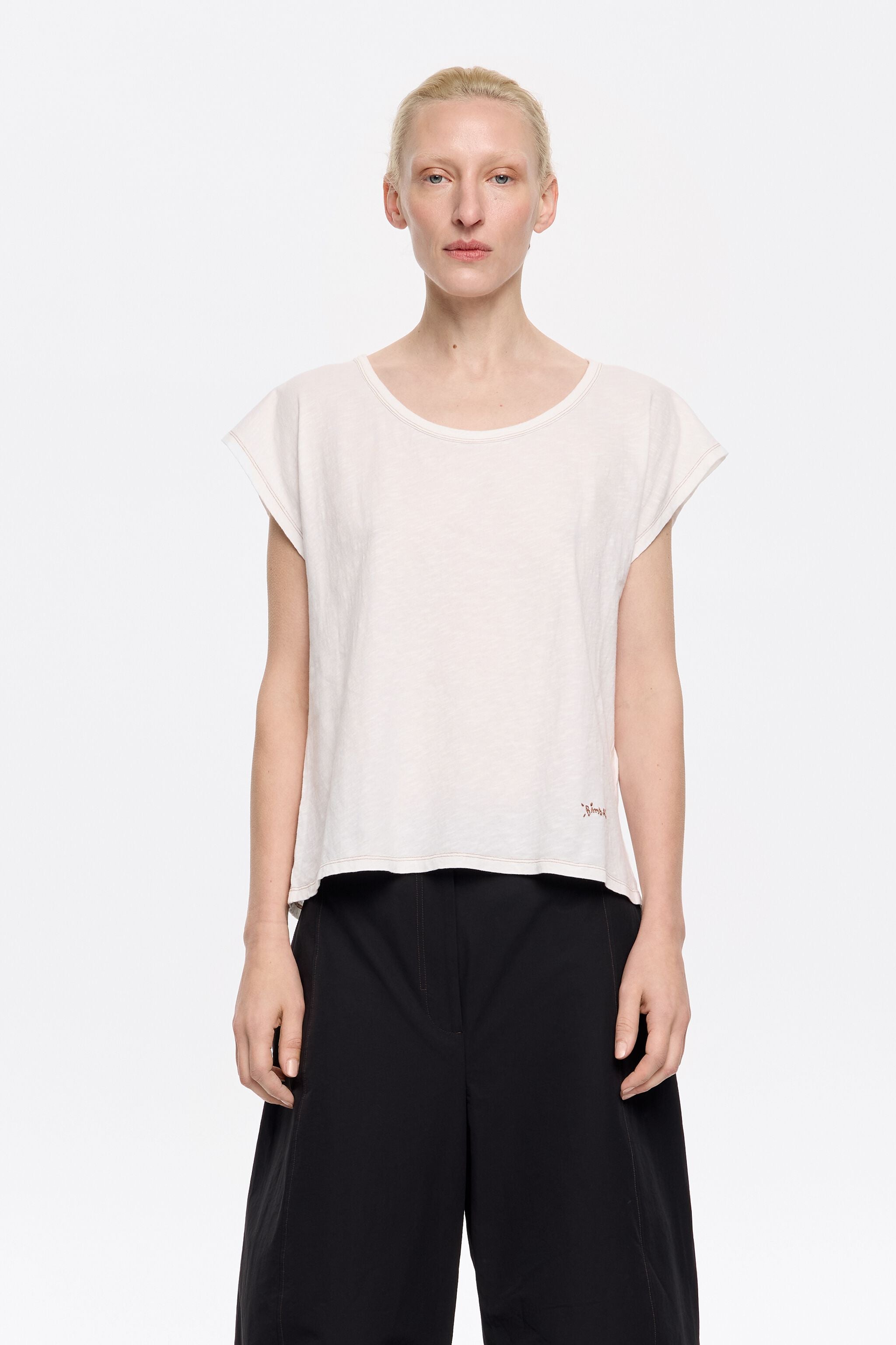 Ivory raised logo T-shirt