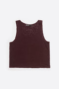 Dark brown linen T-shirt with raw edges