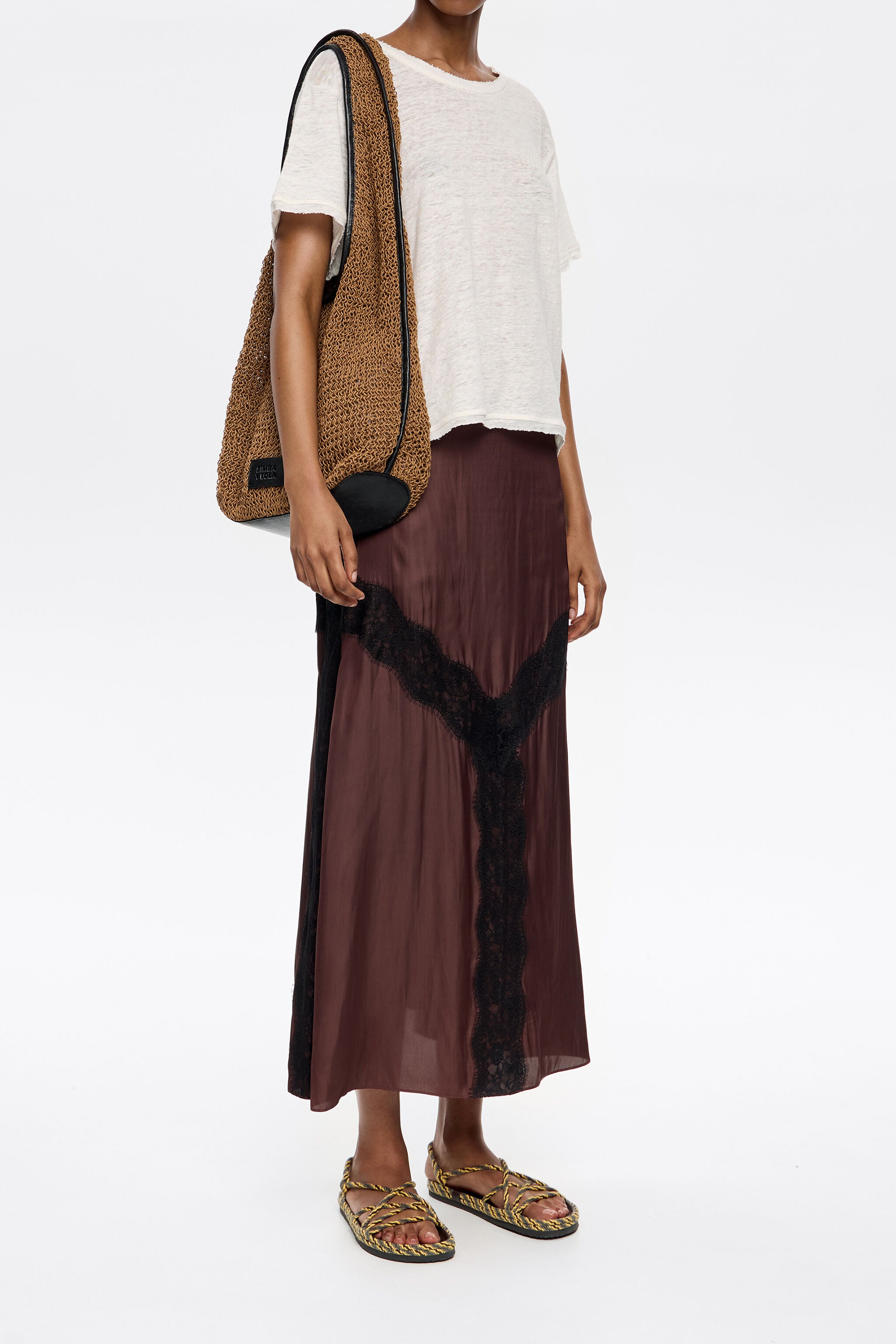 Ivory boxy linen T-shirt