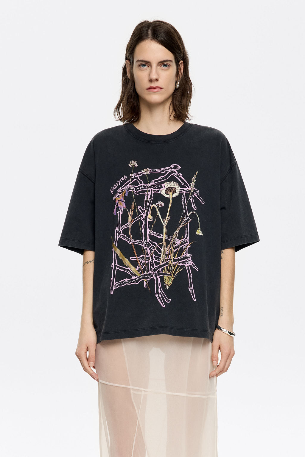 Oversize black logo T-shirt