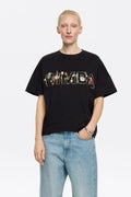 Boxy black floral logo T-shirt
