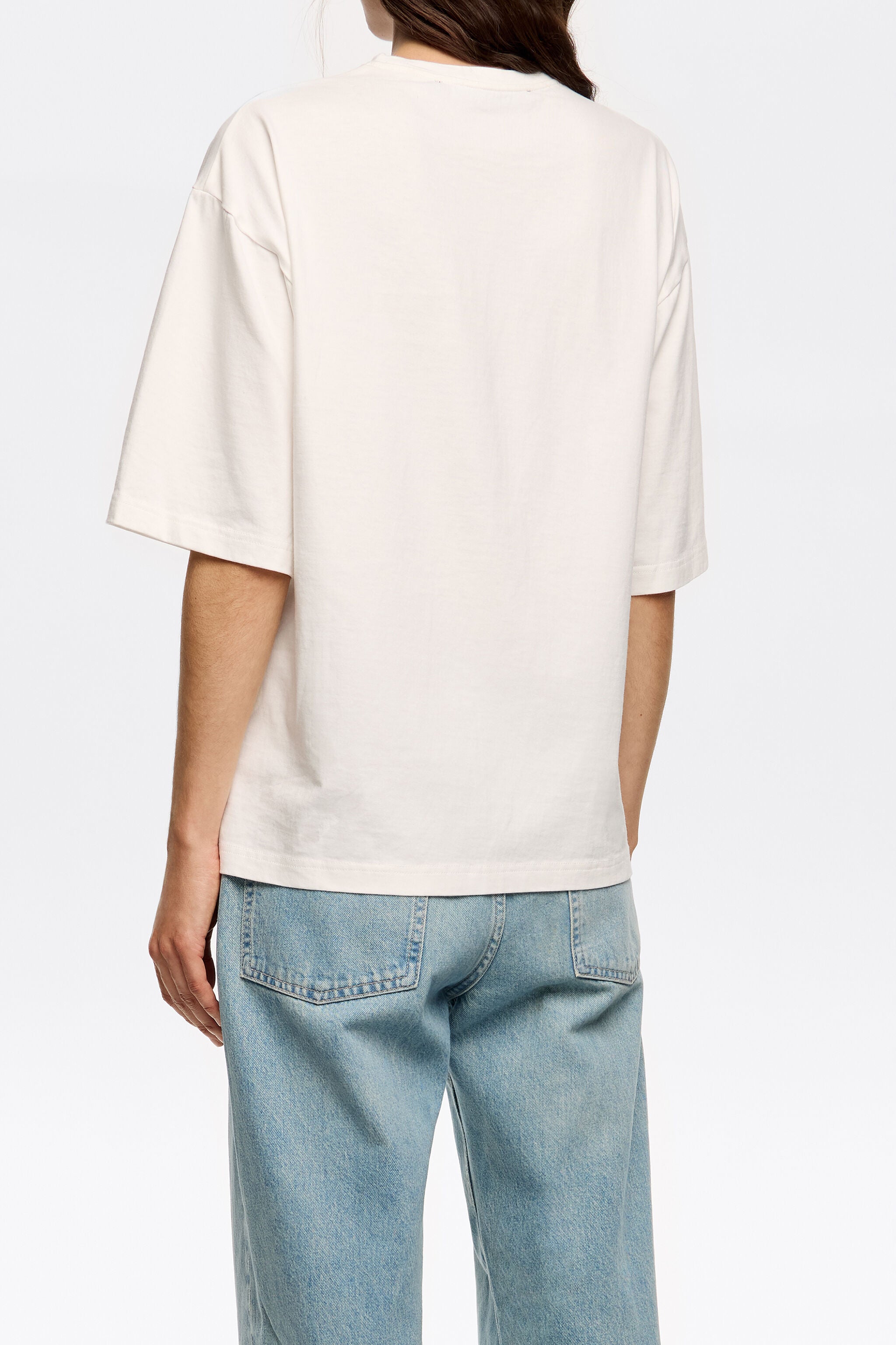 Ecru embroidered T-shirt