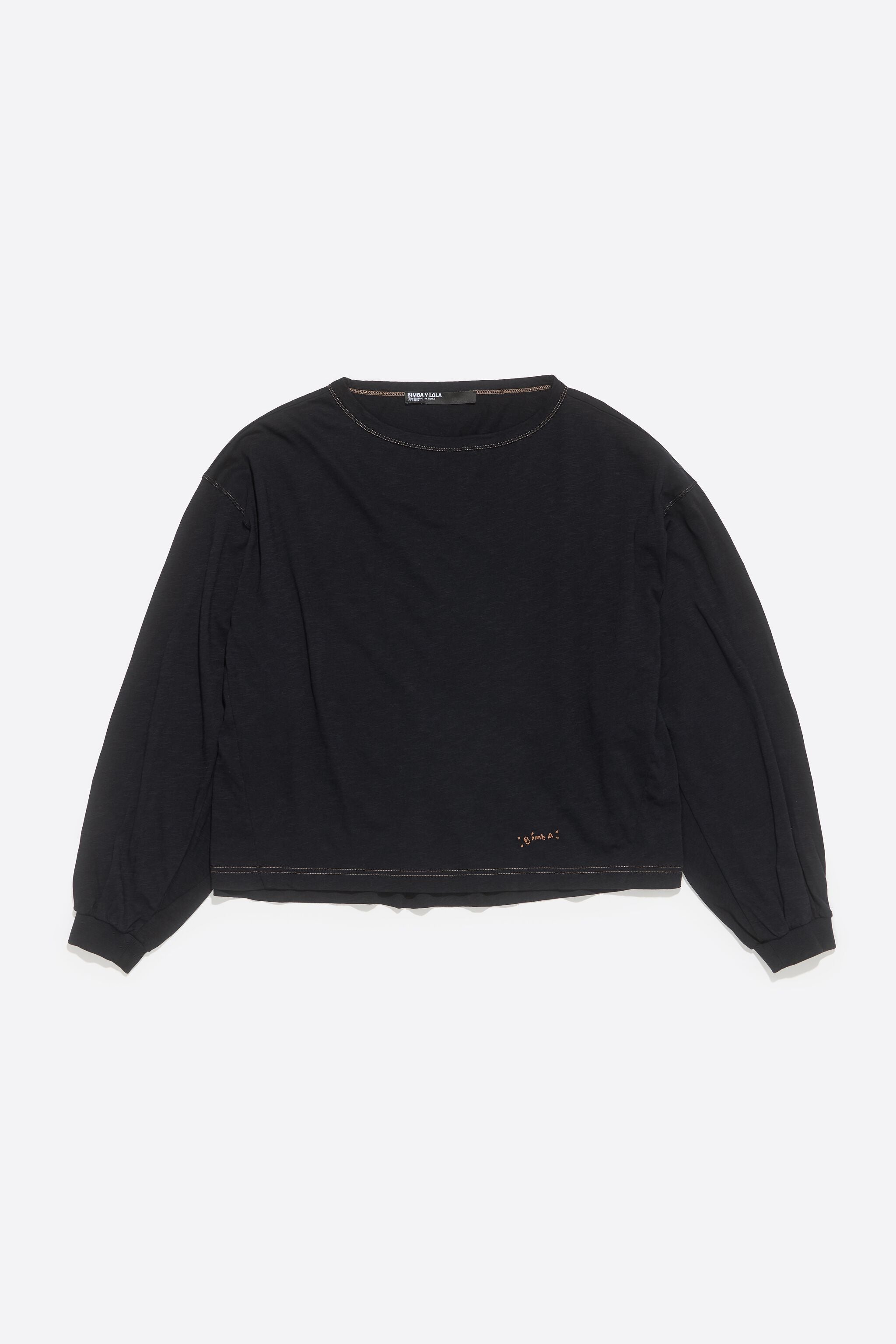Black cotton T-shirt
