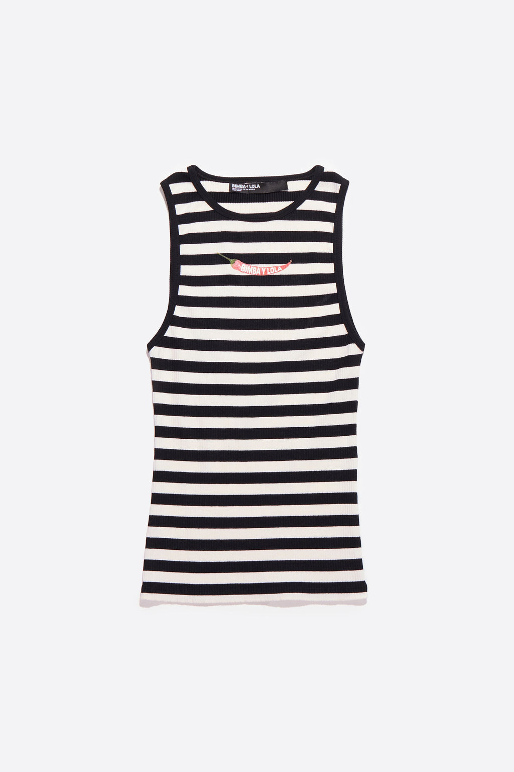 Striped chili fitted top