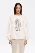 Ice gray logo sweatshirt with beads