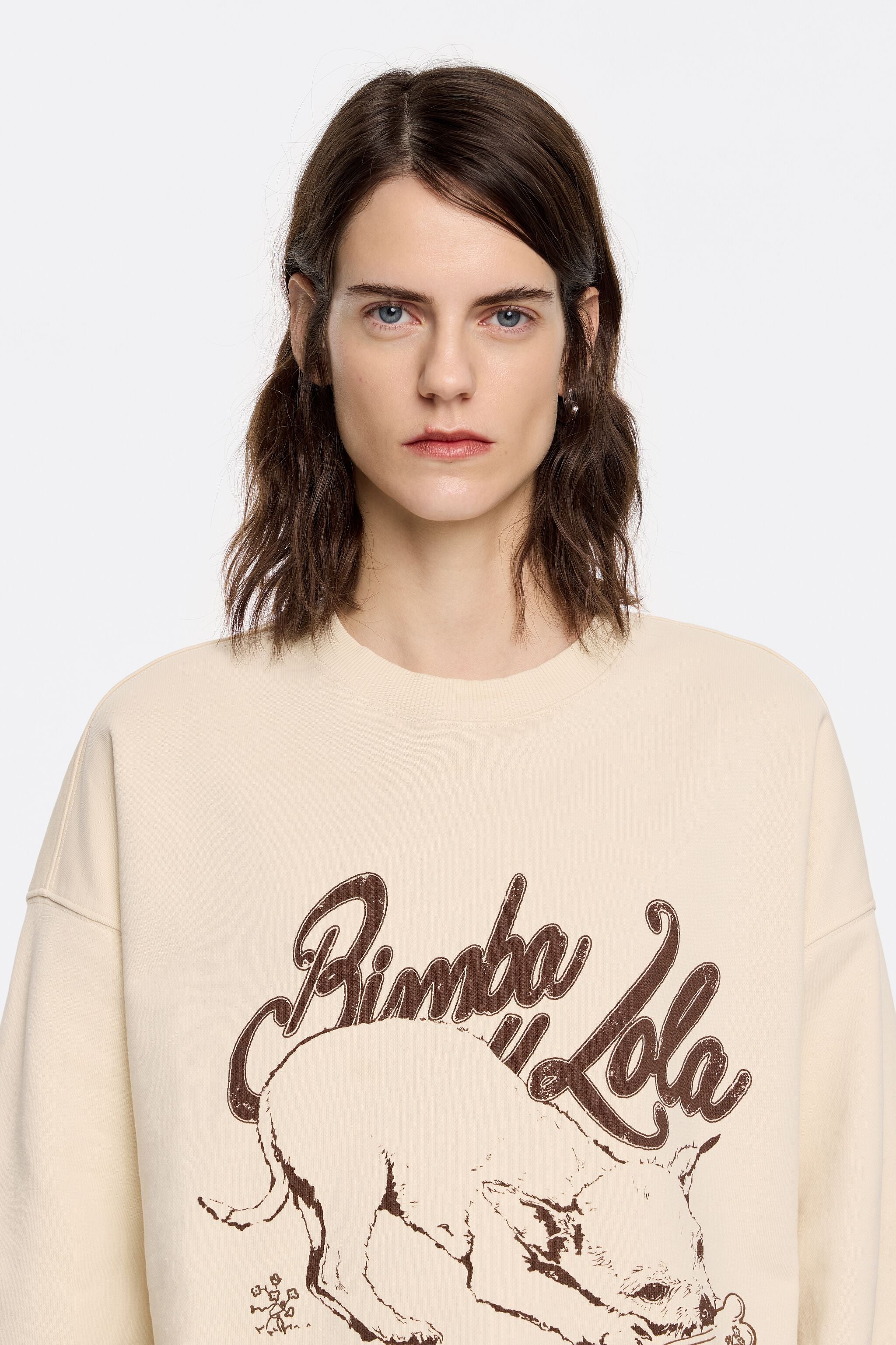 Sand cotton logo sweatshirt