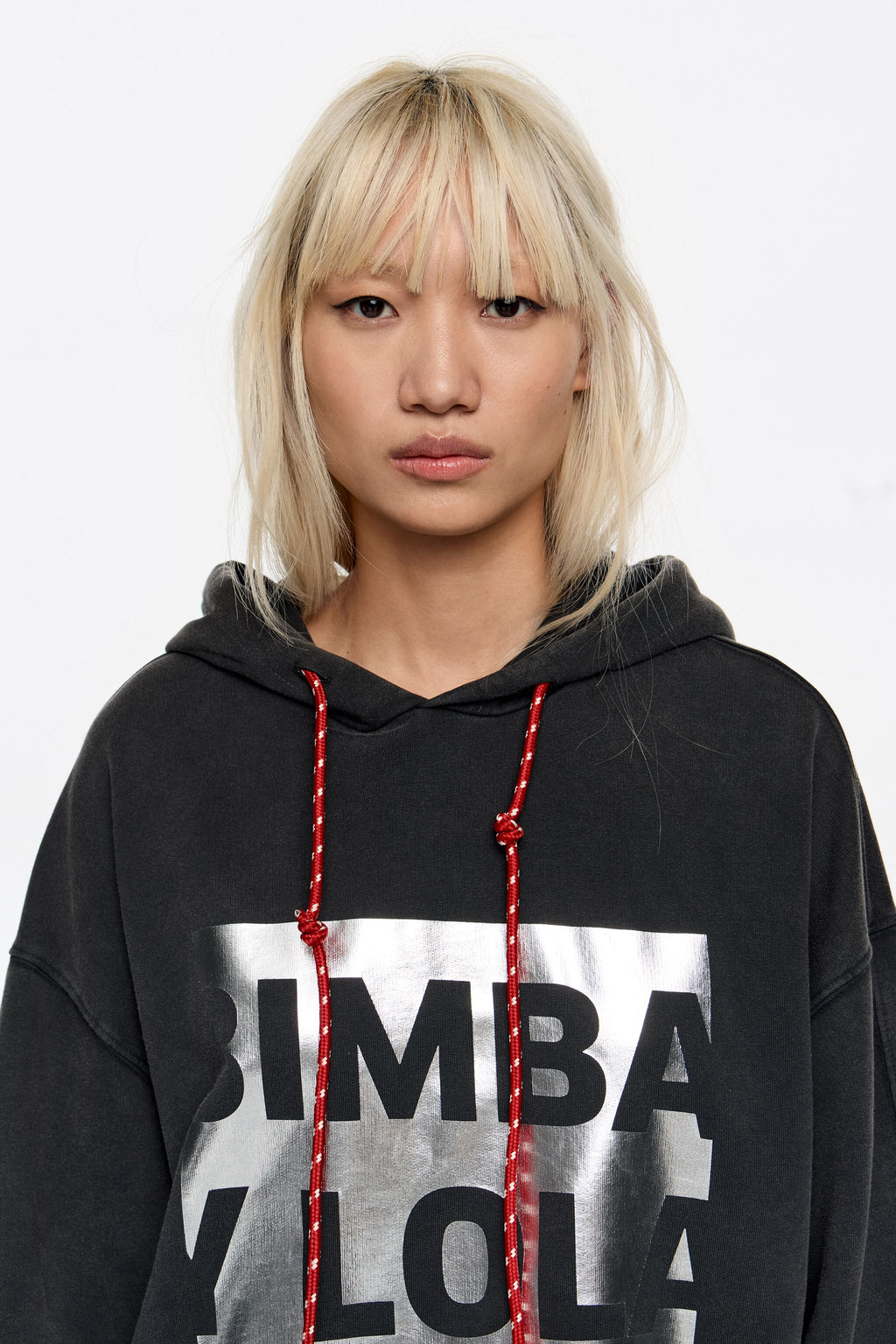 Washed black oversize logo sweatshirt