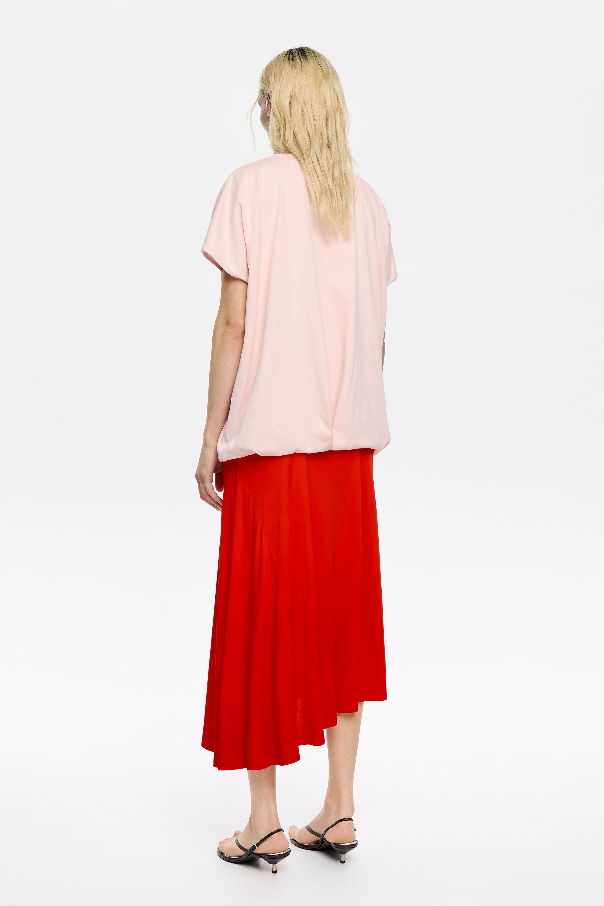 Pink and red sweatshirt dress