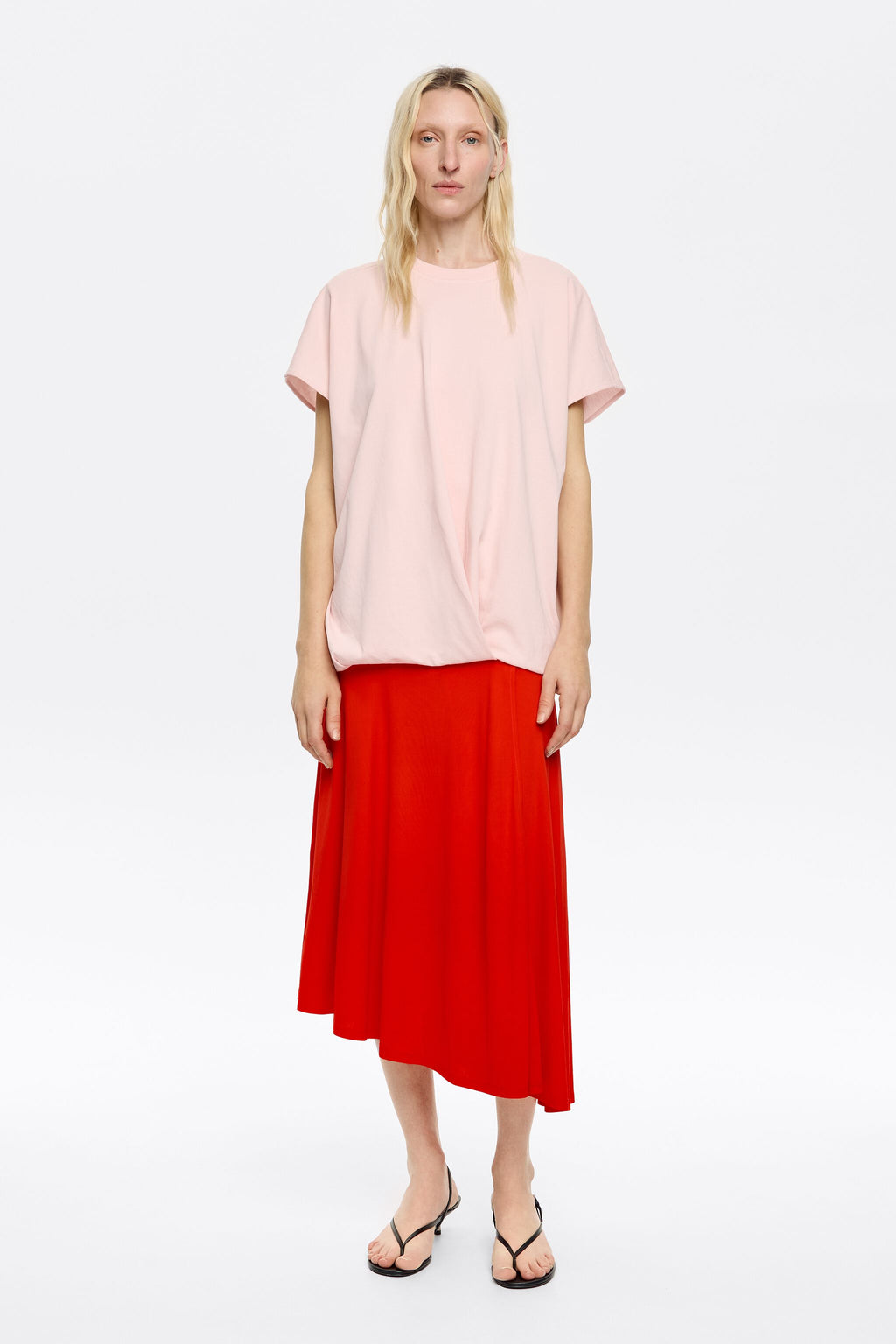 Pink and red sweatshirt dress