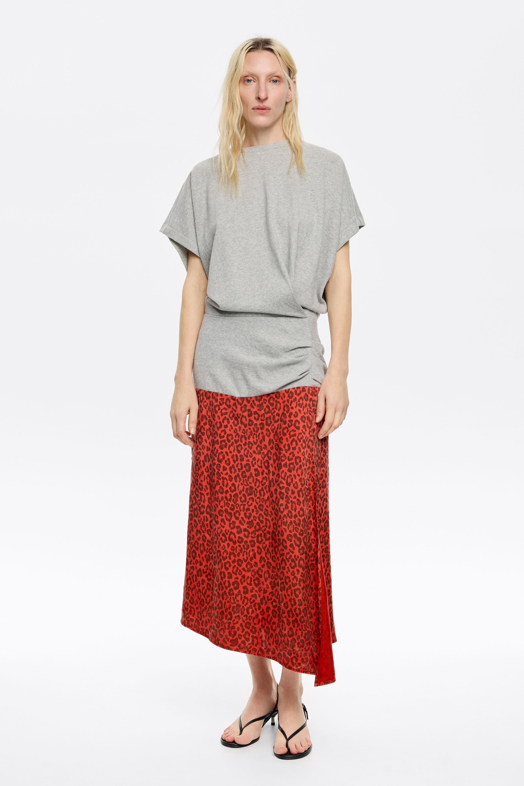 Red Animalspots sweatshirt dress