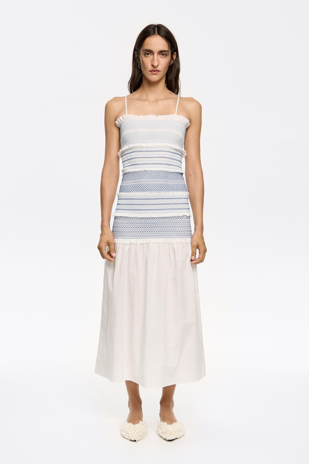 White smocked dress