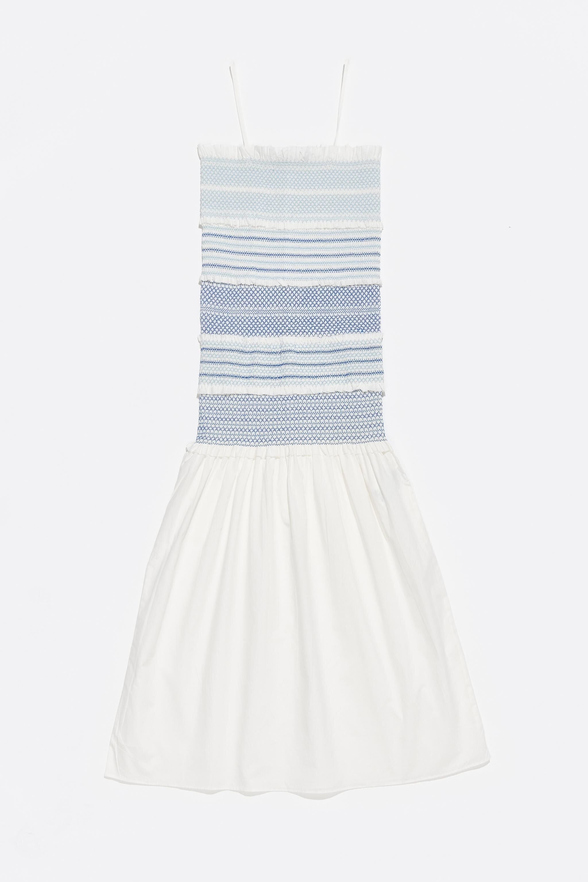 White smocked dress