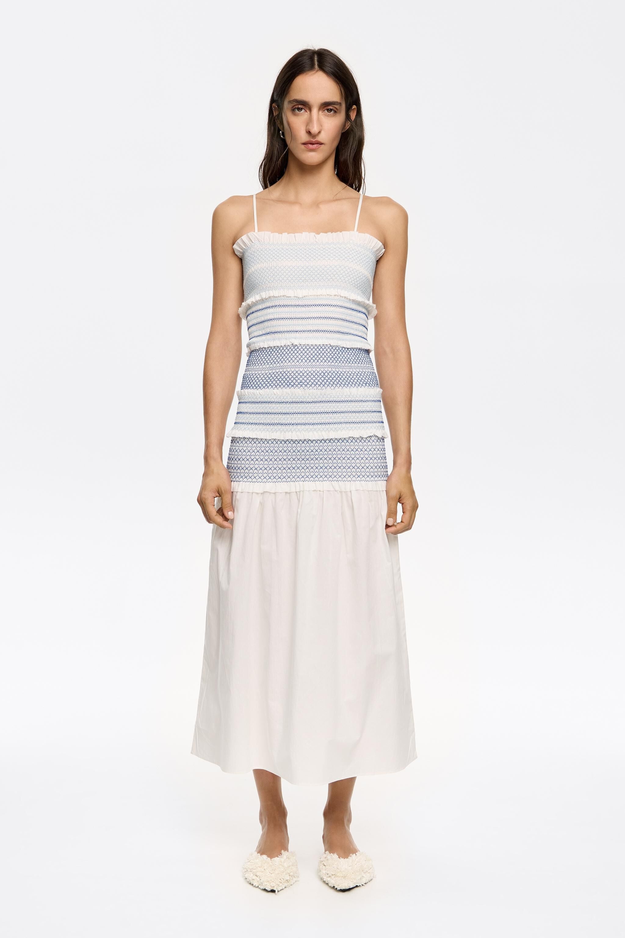 White smocked dress