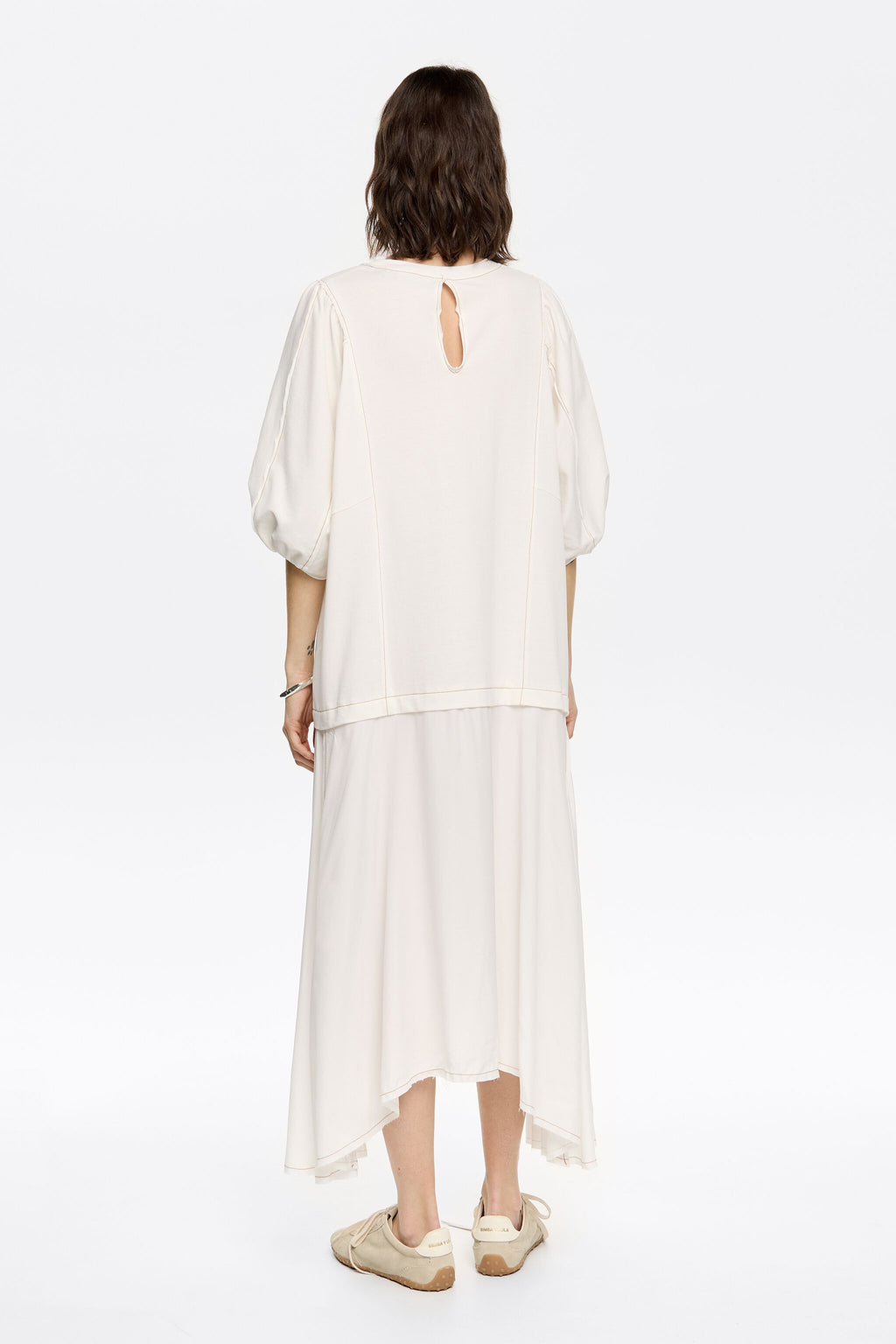 White flared A-line dress