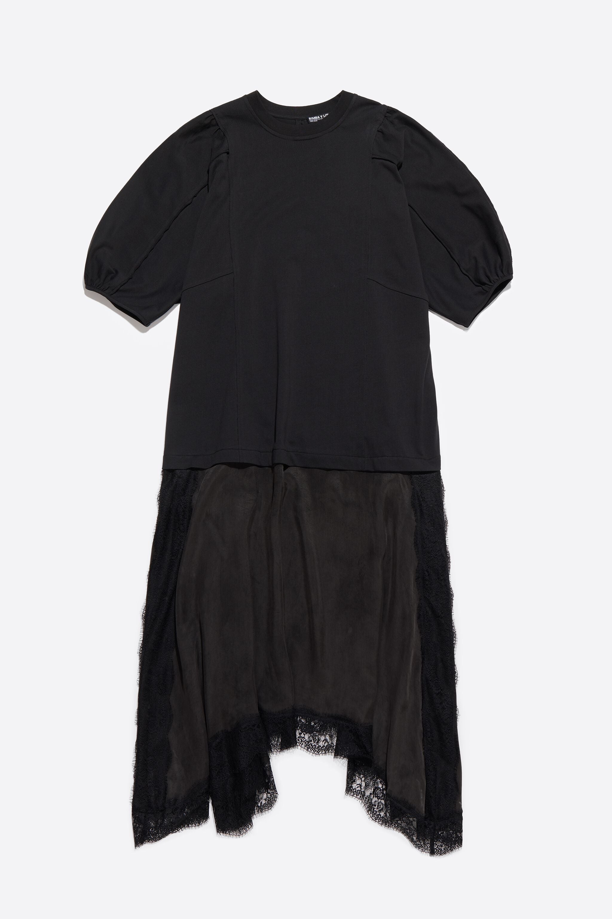 Black lace flared A-line dress