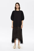 Black lace flared A-line dress