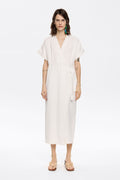 White wrap midi dress
