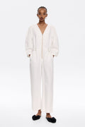 Long white cotton jumpsuit