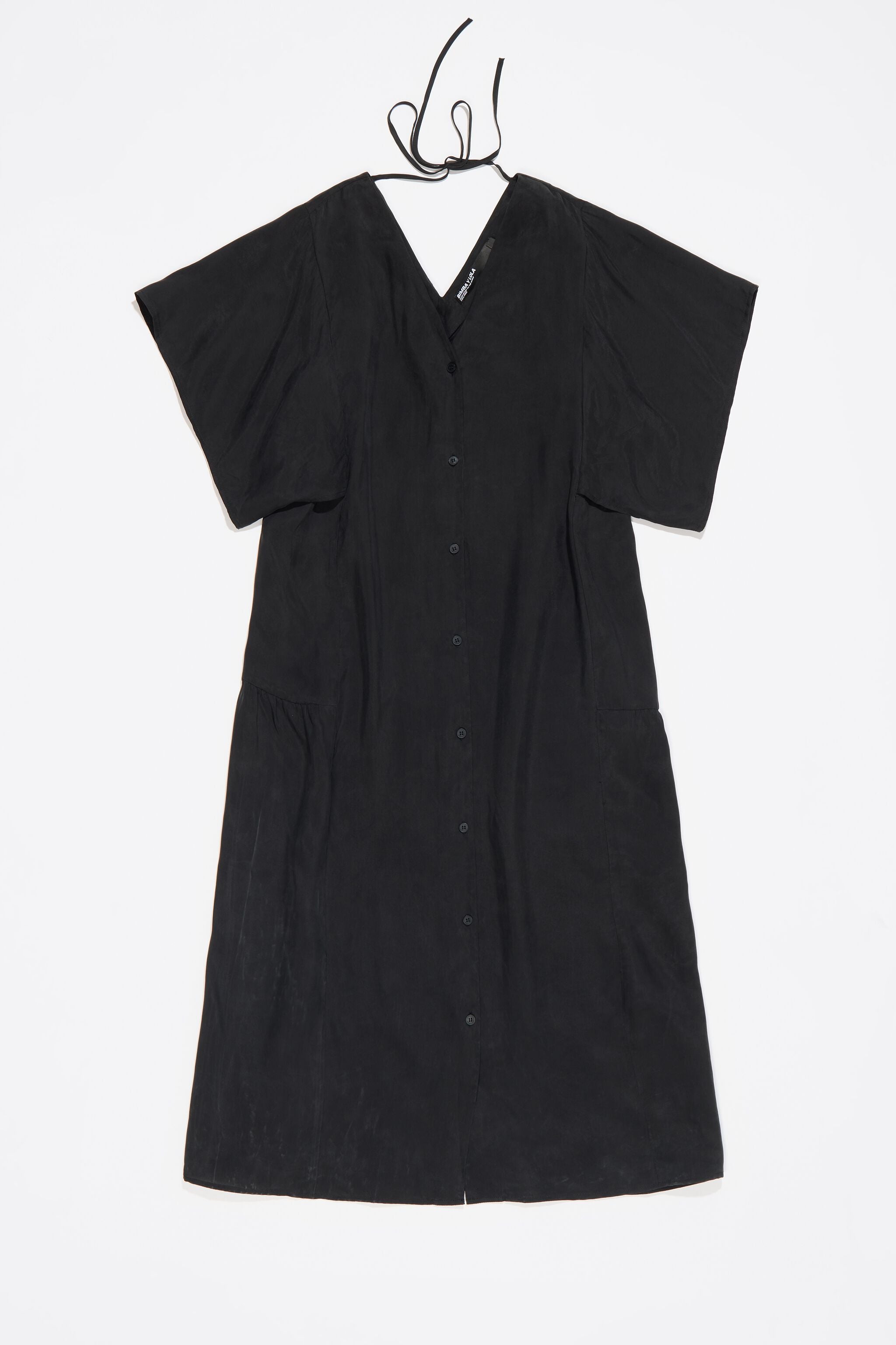 Black fluid midi dress