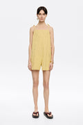 Short yellow striped jumpsuit