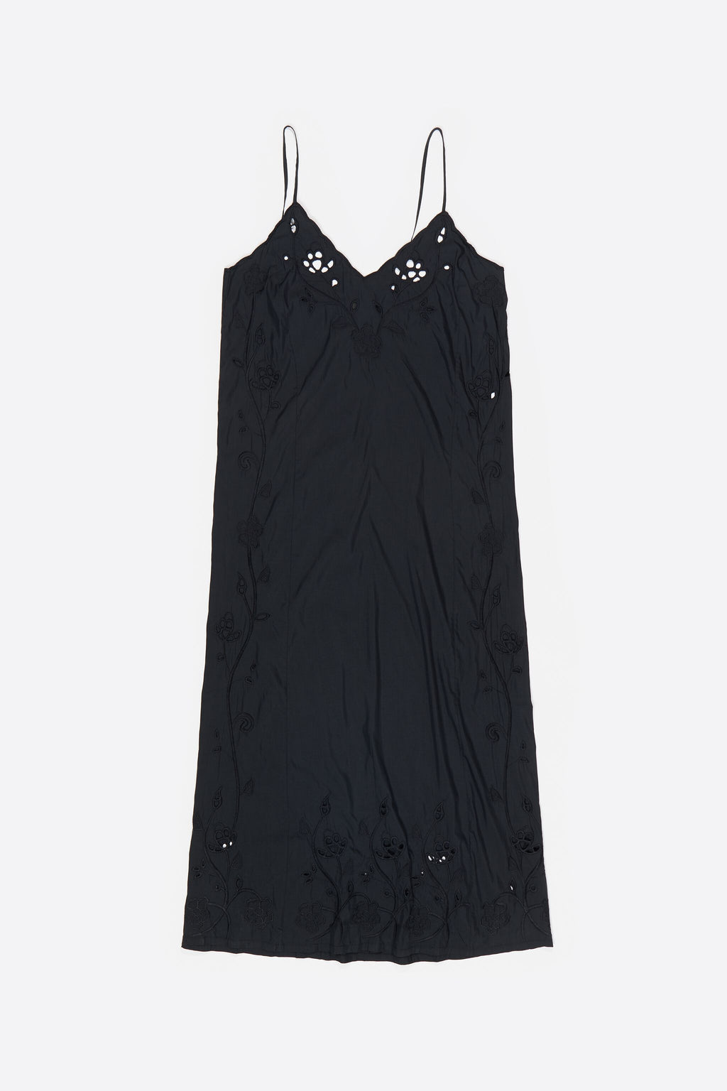 Black fluid embroidered dress