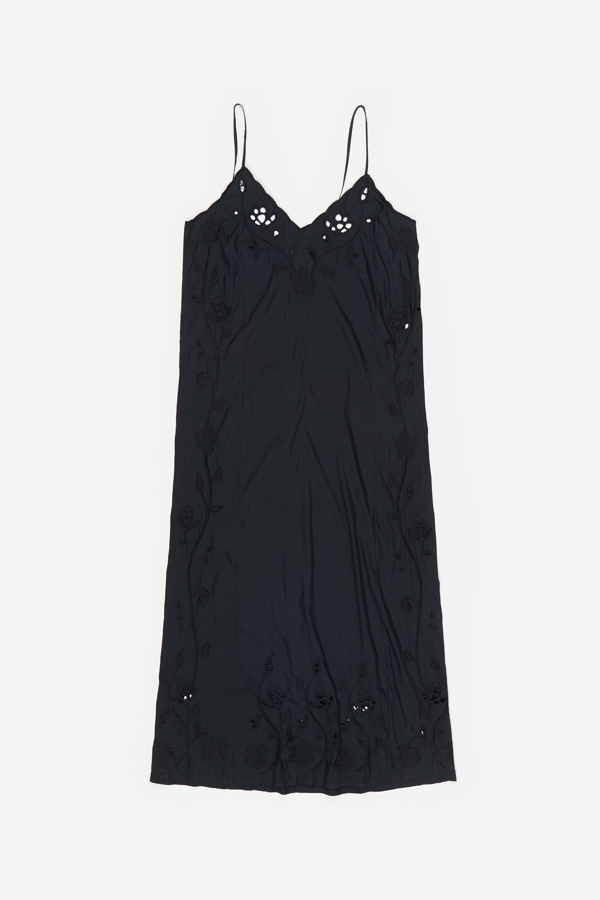 Black fluid embroidered dress