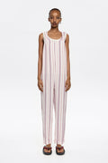 Ivory striped linen jumpsuit
