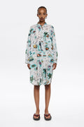 Short ivory Maps shirtdress