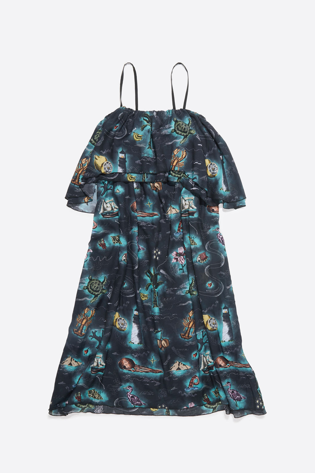 Black Maps dress with maxi ruffles