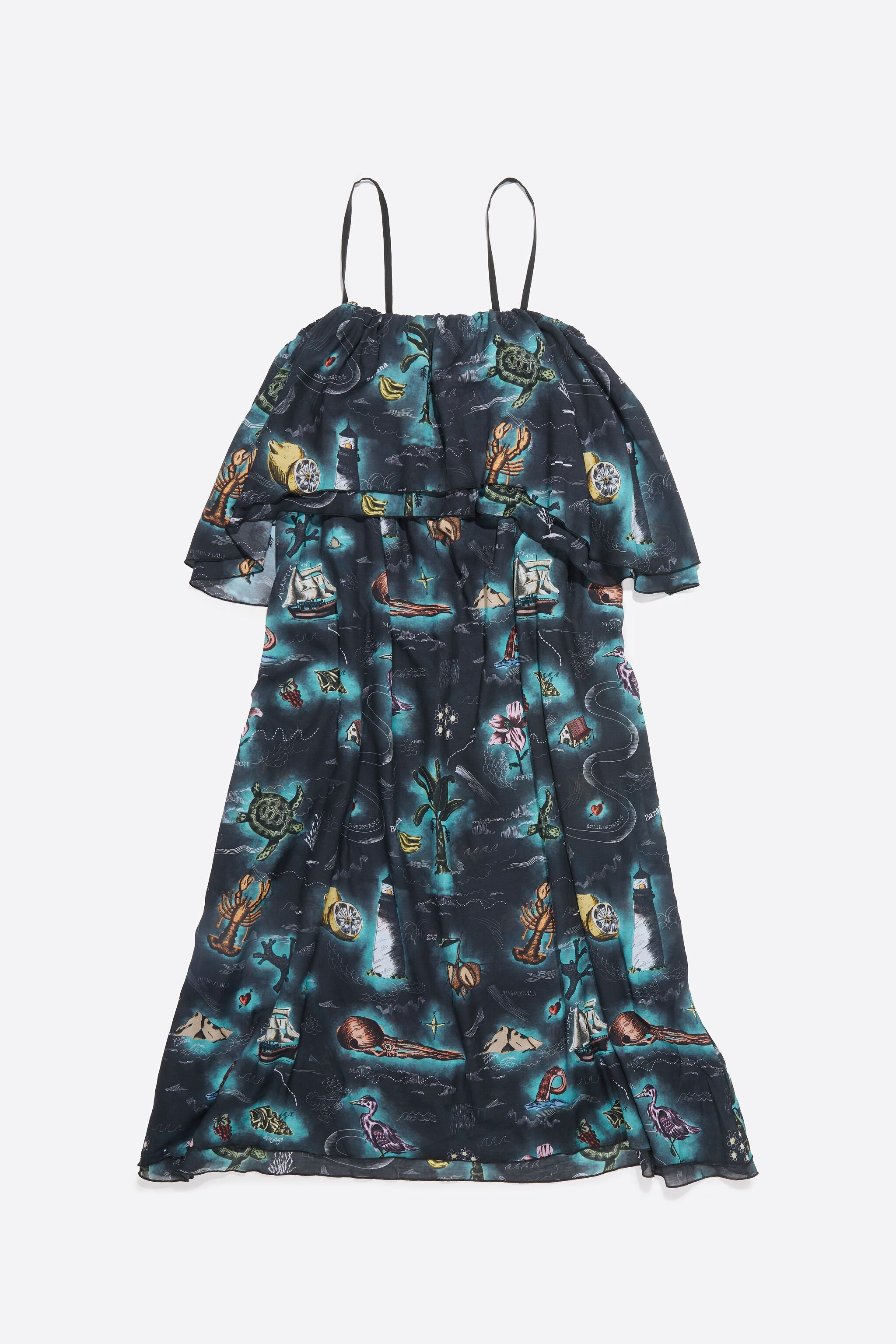 Black Maps dress with maxi ruffles