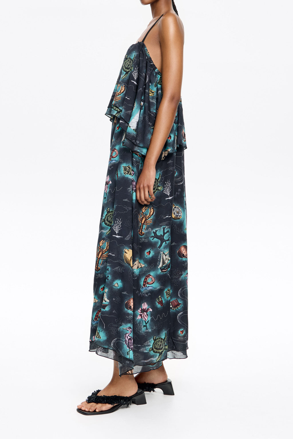 Black Maps dress with maxi ruffles