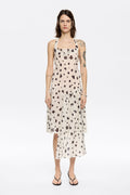 Ivory Graindots draped mini dress