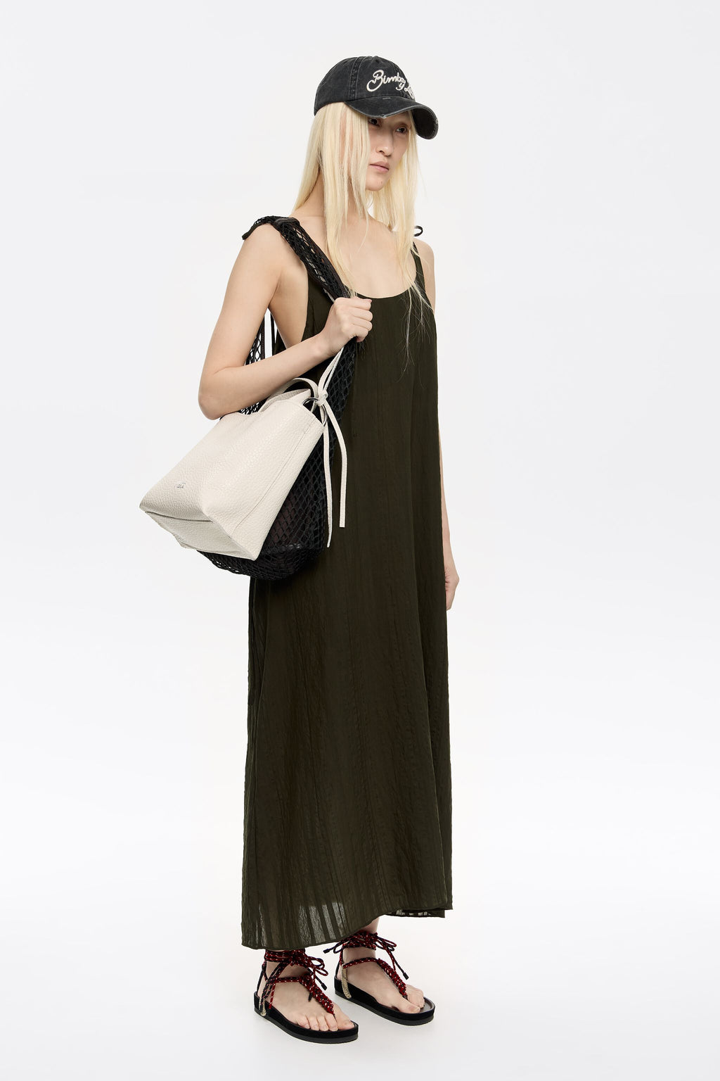 Dark green midi dress