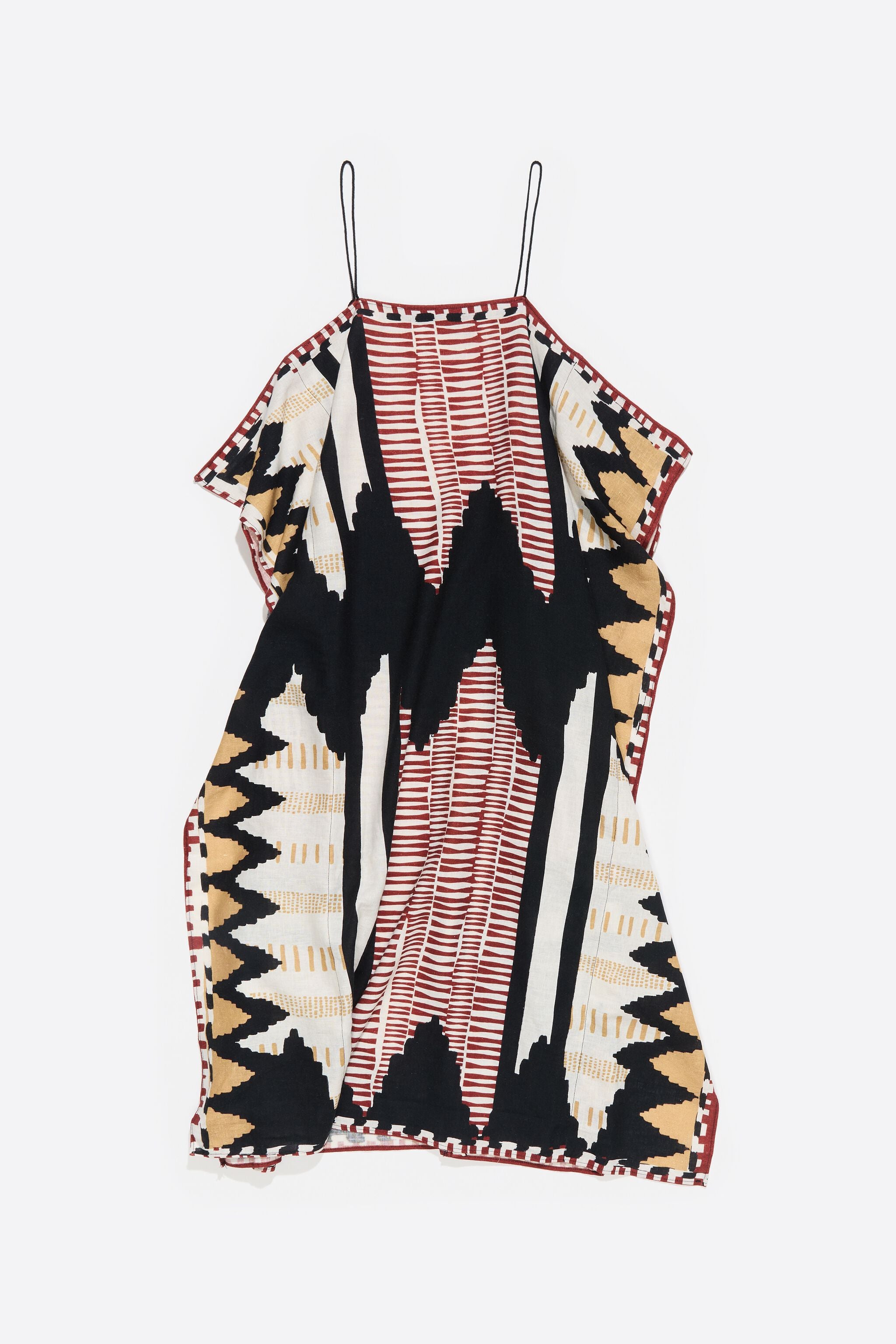 Black Ikat scarf dress