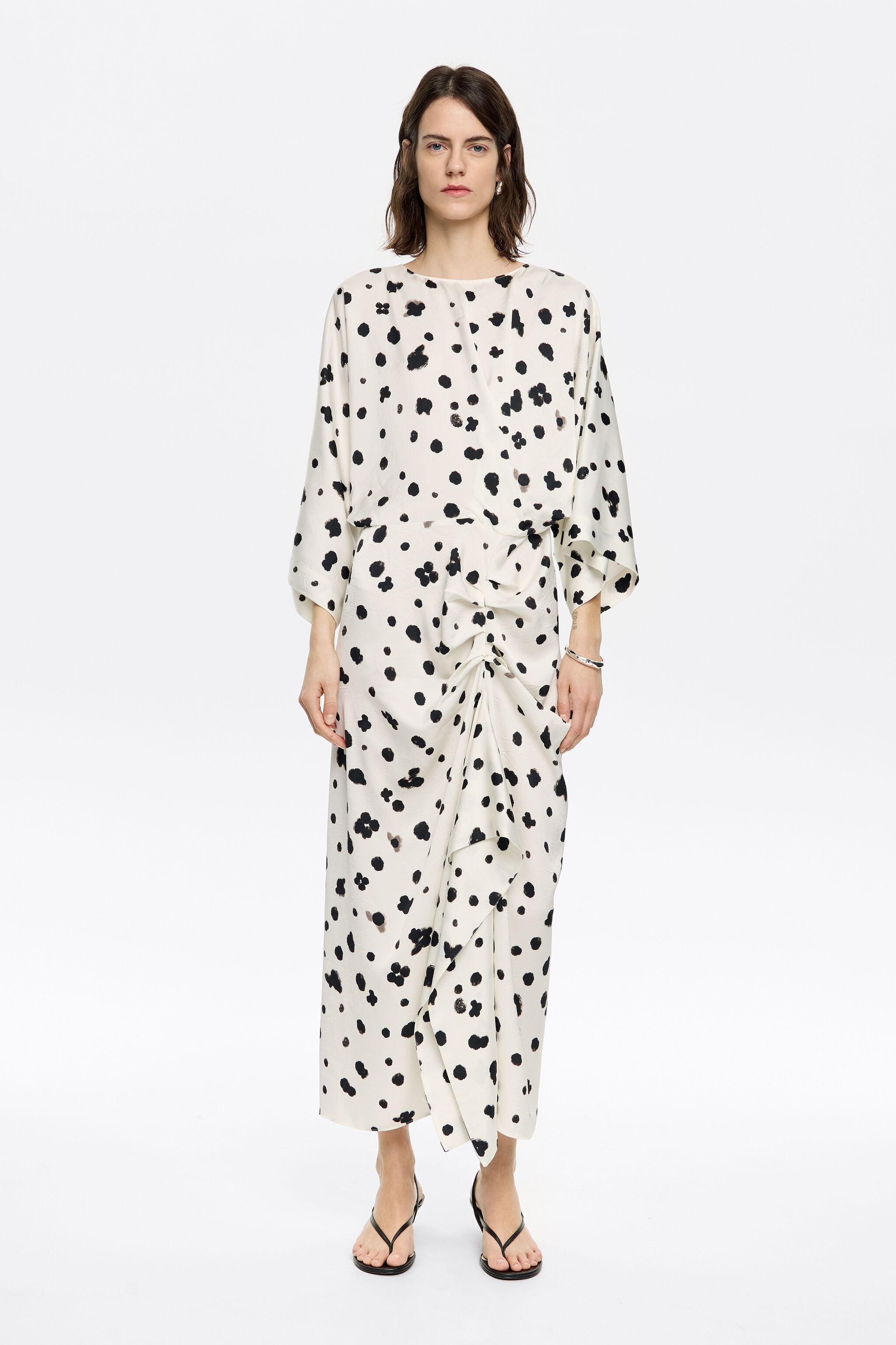 Ivory Graindots satin dress