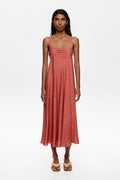 Coral camisole dress with flare